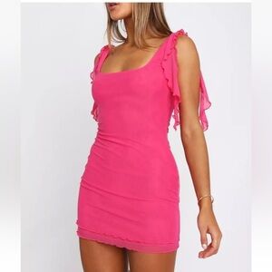WHITE FOX hot pink mini dress size small